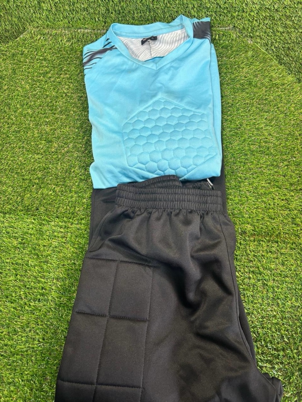 Joma Padded Goalkeeper Kit Light Blue Black Number 1 - Size L -